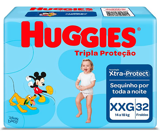 FRALDA HUGGIES TRIPLA PROTEÇÃO XXG C/32 UNIDADES