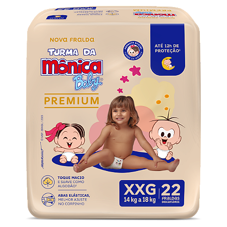 FRALDA TURMA DA MONICA BABY PREMIUM ECONOMICA XXG C/22 UNIDADES