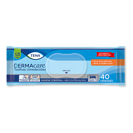 TOALHA UMEDECIDA TENA DERMACARE ADULTO C/40 UNIDADES