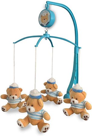 MÓBILE MUSICAL PARA BERÇO KITSTAR URSO PELUCIA MARINHEIROS