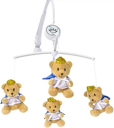 MÓBILE MUSICAL PARA BERÇO UNIK TOYS URSO PELÚCIA PRINCIPE