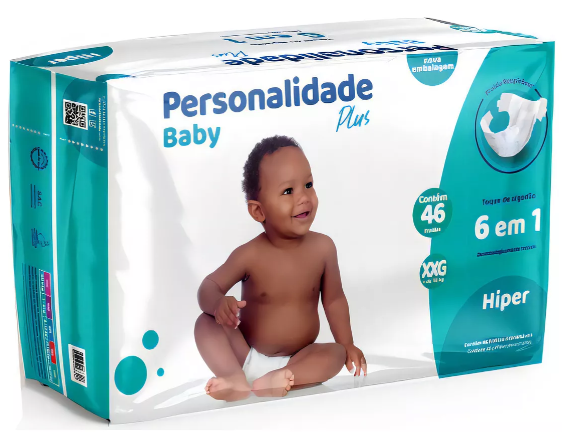 FRALDA PERSONALIDADE BABY PLUS HIPER XXG C/46 UNIDADES