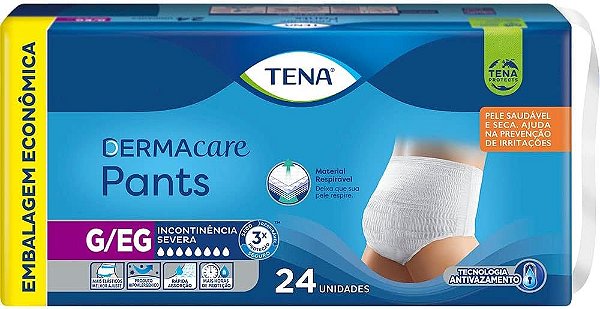 FRALDA GERIÁTRICA TENA PANTS DERMACARE ROUPA ÍNTIMA G/EG C/24 UNIDADES