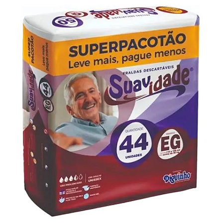 FRALDA GERIATRICA SUAVIDADE EG C/44 UNIDADES