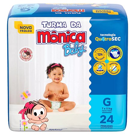 FRALDA TURMA DA MONICA JUMBO G C/24 UNIDADES