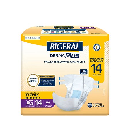 FRALDA GERIATRICA BIGFRAL DERMAPLUS ECONOMICA XG 14UN