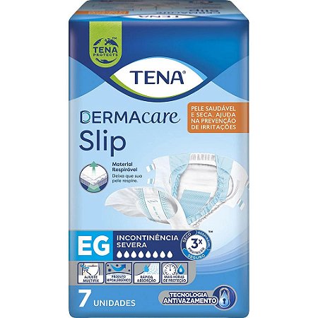 FRALDA TENA SLIP DERMACARE EG C/7 UNIDADES