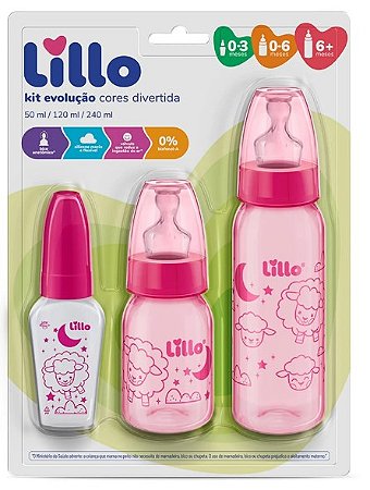 KIT MAMADEIRAS EVOLUÇÃO - CORES DIVERTIDAS 50/120/240ml - MENINA