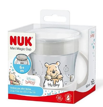 COPO MINI MAGIC CUP 360º COM ALÇA NUK EVOLUTION DISNEY POOH 160ML