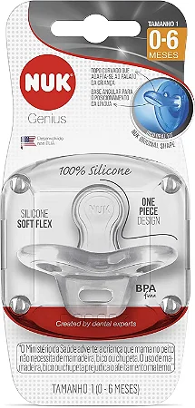 CHUPETA NUK SENSITIVE SOFT 100% SILICONE NEUTRAL 0+