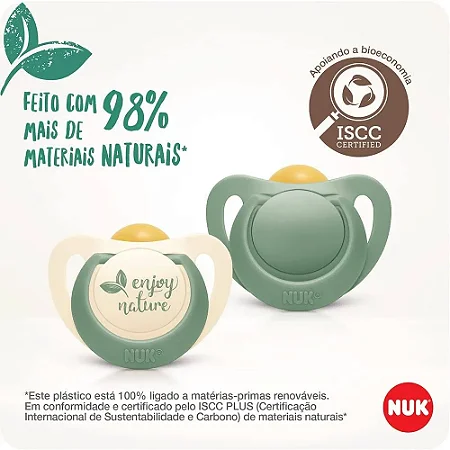 KIT COM 2 CHUPETAS NUK FOR NATURE LATEX 6+