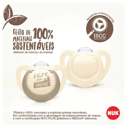 KIT COM 2 CHUPETAS NUK FOR NATURE SILICONE 6+