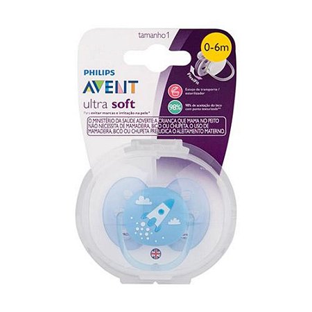 Chupeta Ultra Soft Unit. Foguete 0-6M Menin0