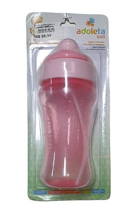 COPO ANTIVAZAMENTO C/ CANUDO ROSA ADOLETA BEBÊ 330ML