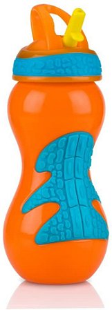 COPO GATOR C/ CANUDO RIGIDO RETRATIL NÛBY LARANJA  450ML