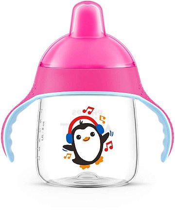 COPO PINGUIM BICO RÍGIDO 12m+ AVENT ROSA 260ML