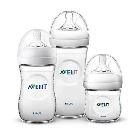 KIT MAMADEIRAS PÉTALA ANTI-CÓLICA AVENT TRANSPARENTE 125ML 260ML 330ML