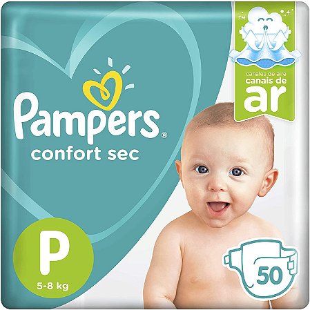 FRALDA PAMPERS CONFORT SEC P  C/50 UNIDADES