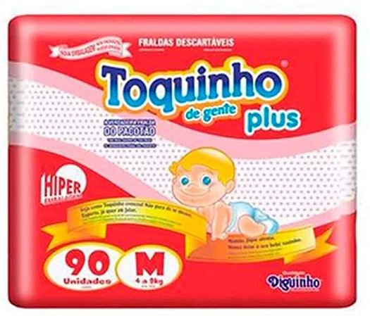 FRALDA TOQUINHO PLUS HIPER M C/90 UNIDADES