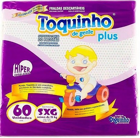 FRALDA TOQUINHO PLUS HIPER SXG C/60 UNIDADES