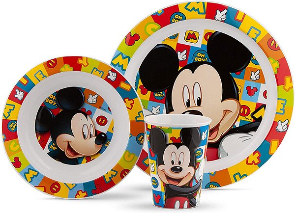 CONJUNTO DE ALIMENTAÇÃO 3 PECAS DISNEY MICKEY