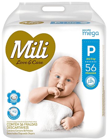 FRALDA MILI LOVE & CARE MEGA P C/56 UNIDADES