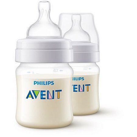 KIT MAMADEIRA ANTI-COLIC AVENT TRANSPARENTE 125ML