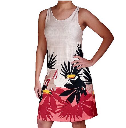 vestidos com estampas de tucano