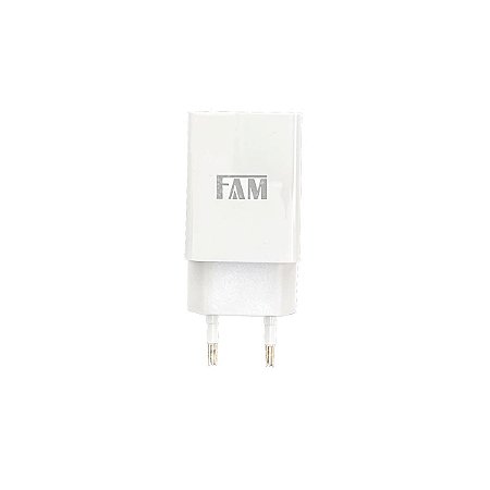 Carregador de Tomada USB 1 Entrada 2.1A FCA-T124 Branco - FAM