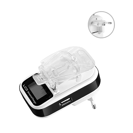 Carregador de Bateria Universal com LCD e USB