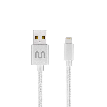 Cabo Lightning MFI para USB 3A 1,5m Nylon Branco WI448 - Multilaser