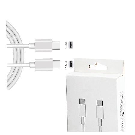 Cabo USB-C para USB-C 1m Branco - Compatível