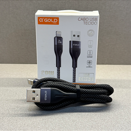 Cabo Lightning para USB 3A 1m CB98-2 - A'Gold