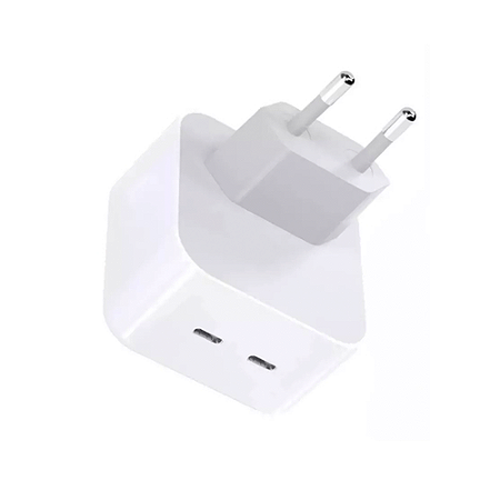 Carregador de Tomada USB-C + C 2 Entrada 40W Bivolt Branco - Compatível Apple