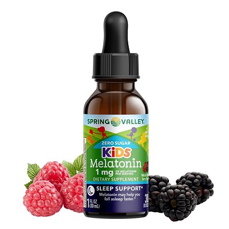 Spring Valley Kid’s Melatonin Liquid Dietary Supplement, 1mg, Berry Flavor