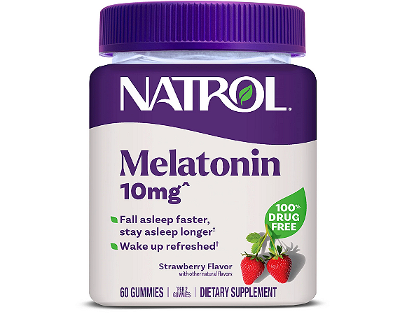 Natrol Melatonin Gummies, Sleep Support for Adults, Strawberry Flavor, 10mg