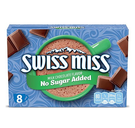 Swiss Miss No Sugar Added Milk Chocolate Flavored Hot Cocoa Mix
