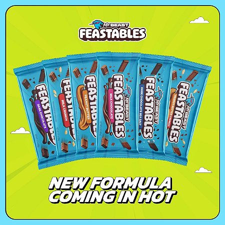 Feastables MrBeast Milk Chocolate Bar Sampler Variety Pack, 2.1 oz (60g), 4 Count