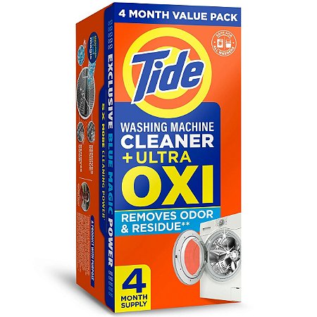 Tide Washing Machine Cleaner with Oxi Powder, Odor Eliminator and Washer Residue Remover