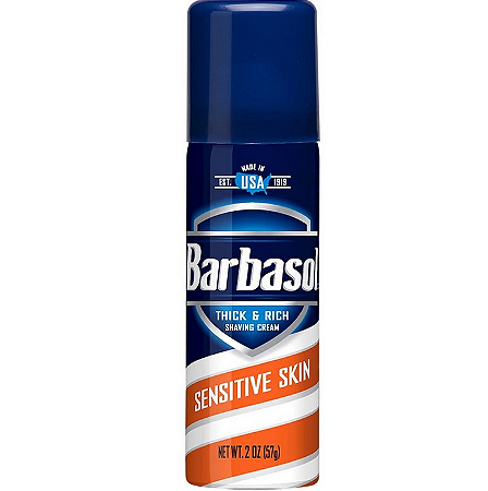 Barbasol Sensitive Skin Thick & Rich Shaving Cream for Men, Travel Size