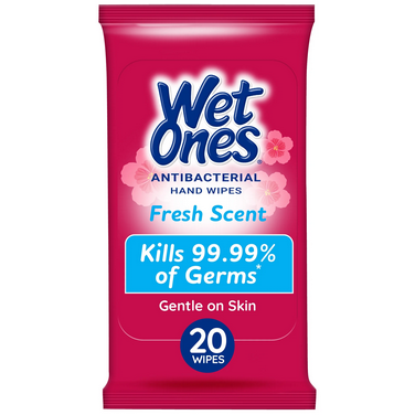 Wet Ones Antibacterial Hand Wipes Travel Pack, Fresh Scent