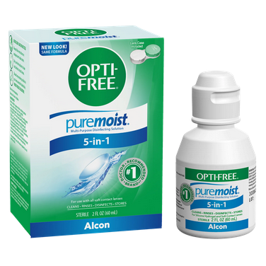OPTI-FREE Puremoist All Day Comfort Contact Lens Cleaning Solution Trial Kit for Daily Use