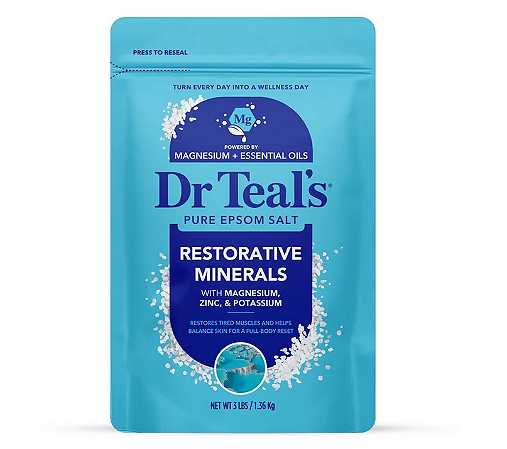 Dr Teal's Epsom Salt Magnesium Soak, Restorative Minerals with Potassium & Zinc