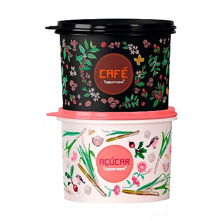 Tupperware Açúcar 1,4kg + Café 700g Floral