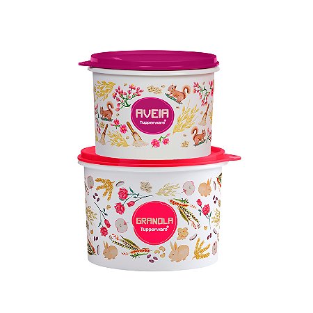 Tupperware Caixa Granola 1,7 litro + Aveia Floral 1,1 litro