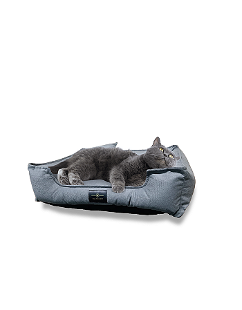 Cama Pet Cachorro & Gato- Suede- Veludo- P- Cinza