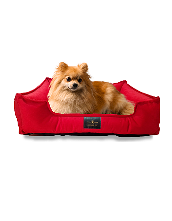 Cama Pet Cachorro & Gato- Suede- Veludo- M- Vermelho