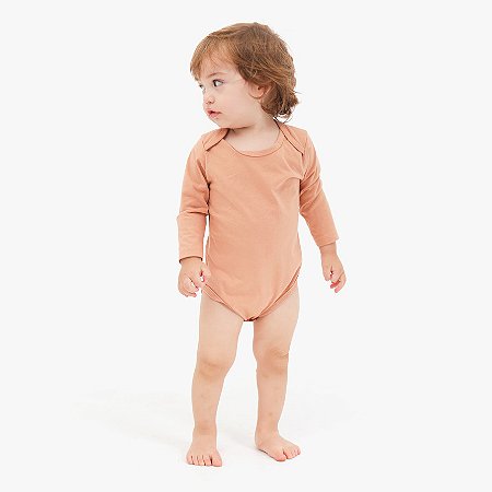 GUARDIÃO CO- BODY BEBÊ MANGA LONGA- TAMANHO G- 100% ALGODÃO- BEGE
