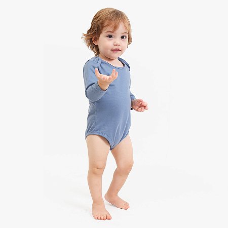 GUARDIÃO CO- BODY BEBÊ MANGA LONGA- TAMANHO M- 100% ALGODÃO- AZUL