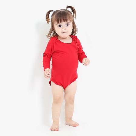 GUARDIÃO CO- BODY BEBÊ MANGA LONGA- TAMANHO P- 100% ALGODÃO- VERMELHO
